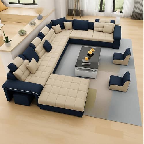 Alster 9 seater u shaped sectional sofa set