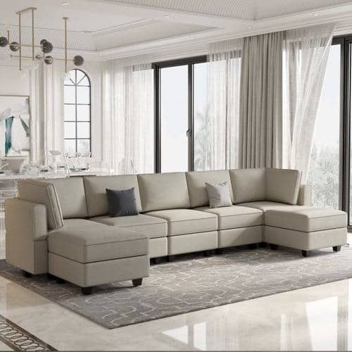 Silverster Modern 9 Seater U Shaped Sectional Sofa Set
