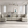 Silverster Modern 9 Seater U Shaped Sectional Sofa Set - front_view