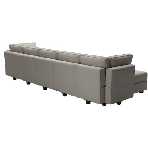 Silverster Modern 9 Seater U Shaped Sectional Sofa Set - rear_view