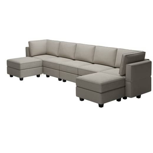 Silverster Modern 9 Seater U Shaped Sectional Sofa Set