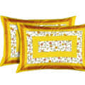 Alluring Printed Cotton Double Bed sheet with 2 Pillow Cover/yellow - rear_view