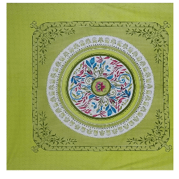 Captivating Print Cotton Double Bed sheet with 2 Pillow Cover/green - front_view