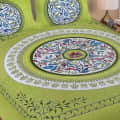 Captivating Print Cotton Double Bed sheet with 2 Pillow Cover/green - rear_view