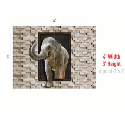 Elephant Mural Ceramic Wall Tile