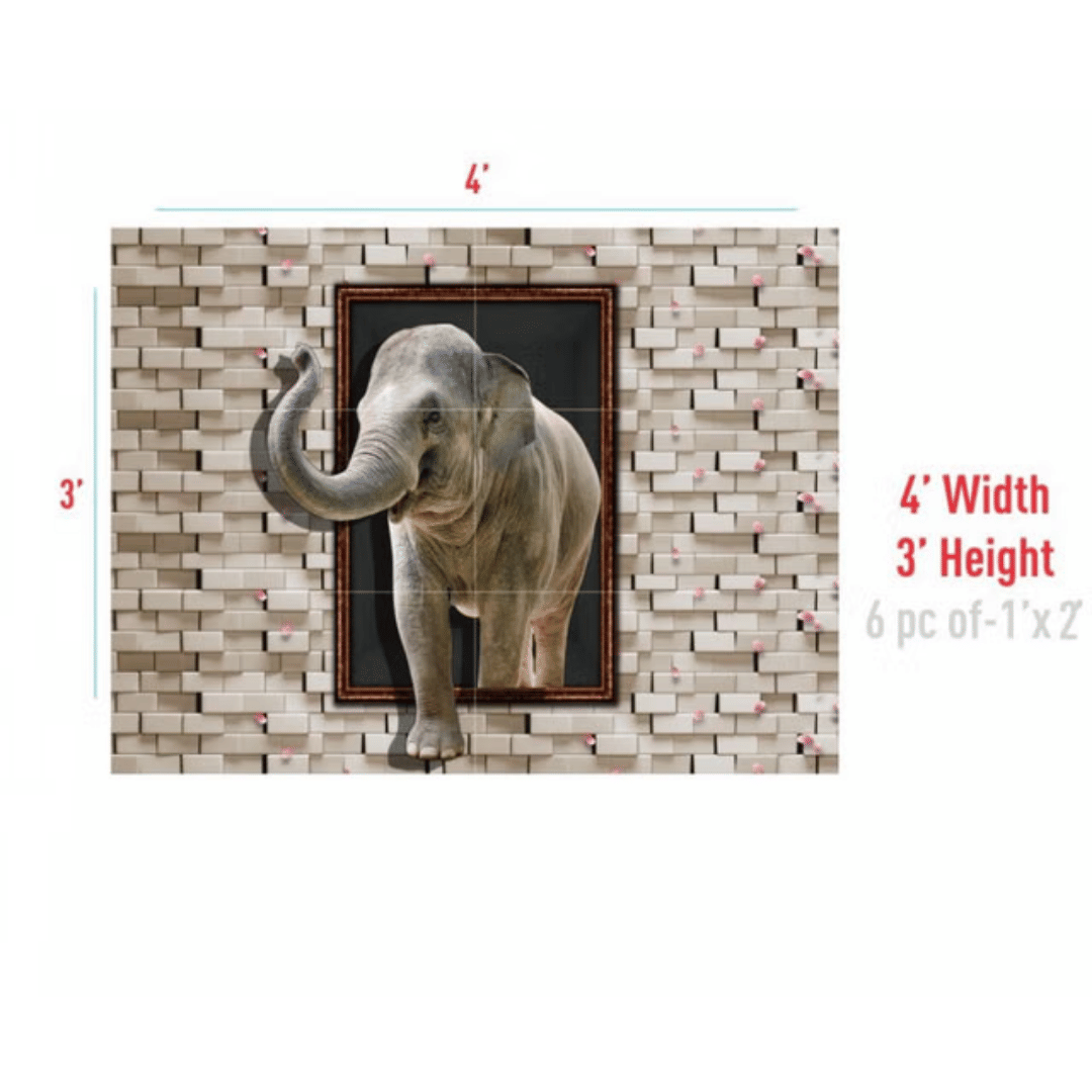 Elephant Mural Ceramic Wall Tile