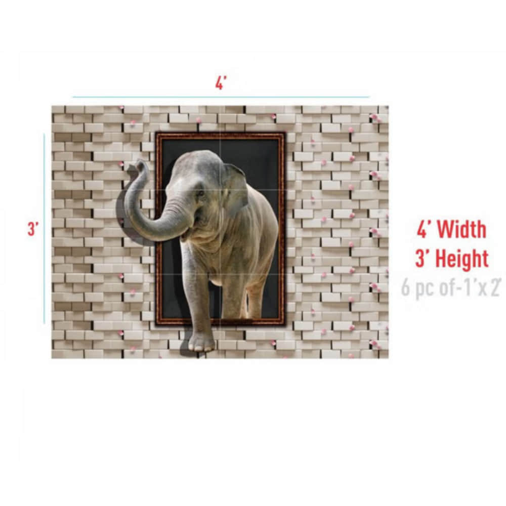 Elephant Mural Ceramic Wall Tile - photo
