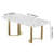 Denver 6 seater Dining Table With Marble Top - front_view