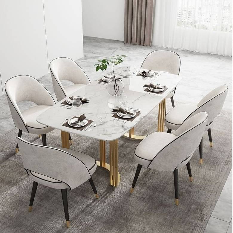 Denver 6 seater Dining Table With Marble Top