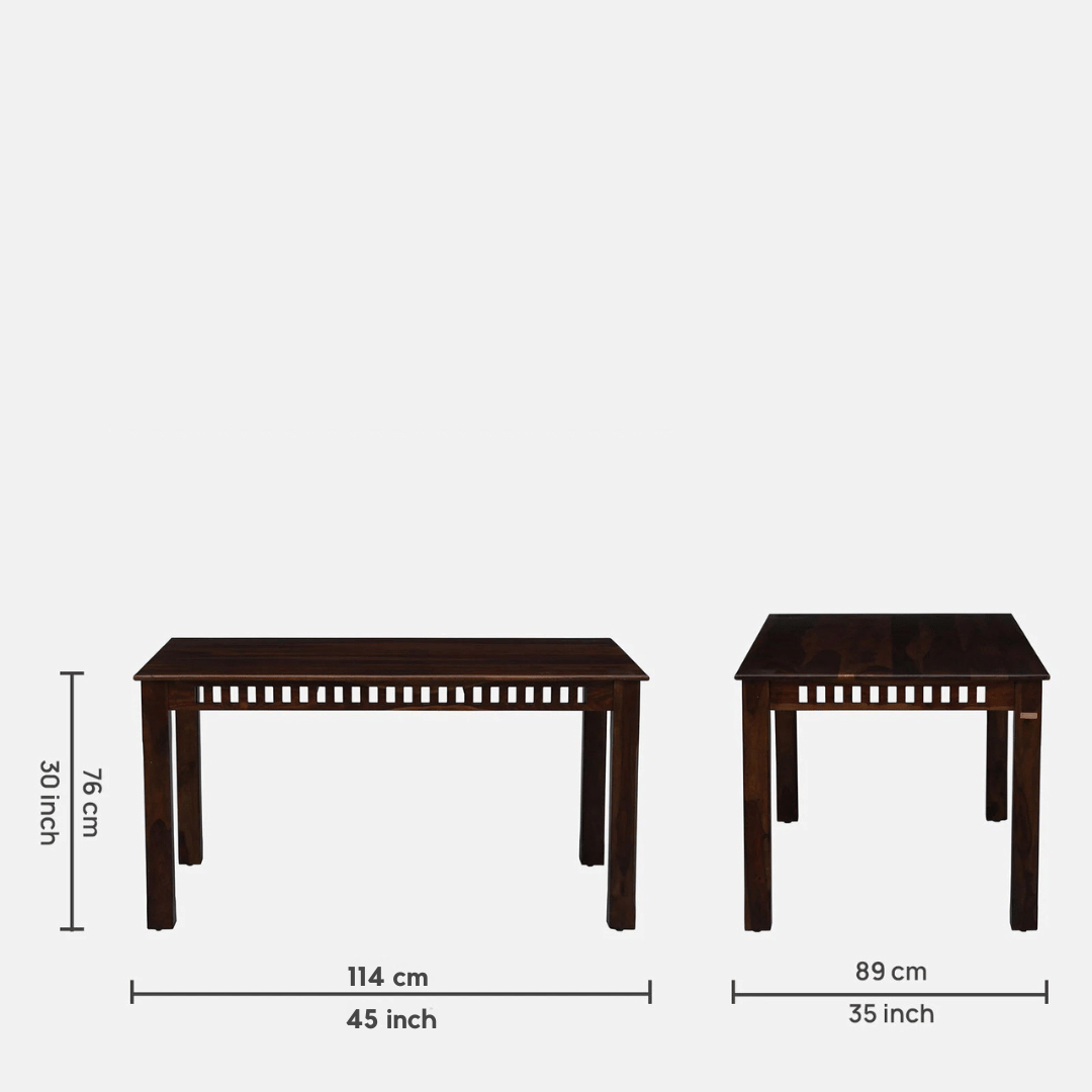 Foster Sheesham Wood 4 Seater Dining Set - front_view