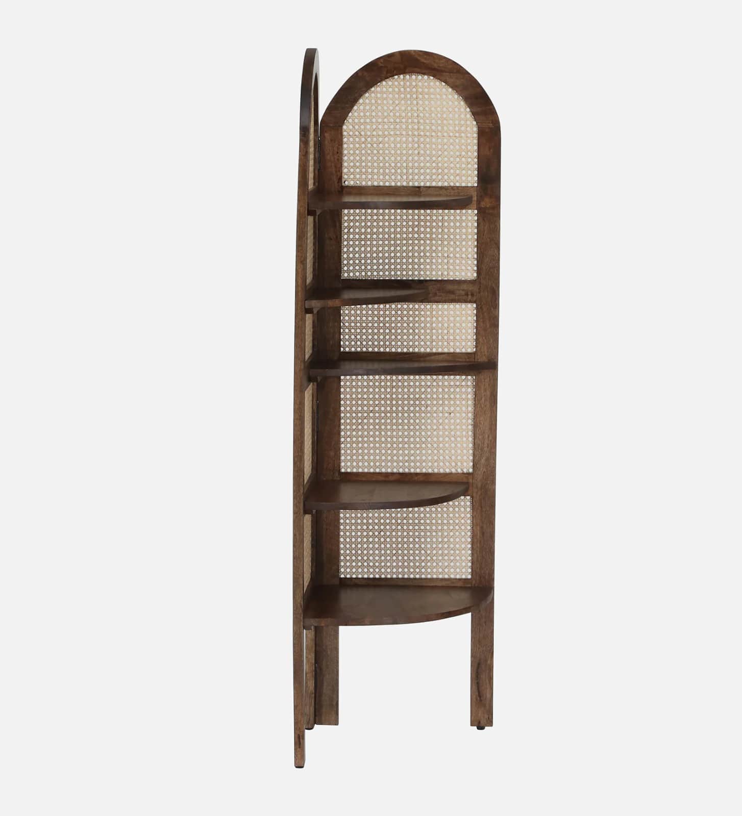 Sheesham Wood Rattan Display Shelf - front_view
