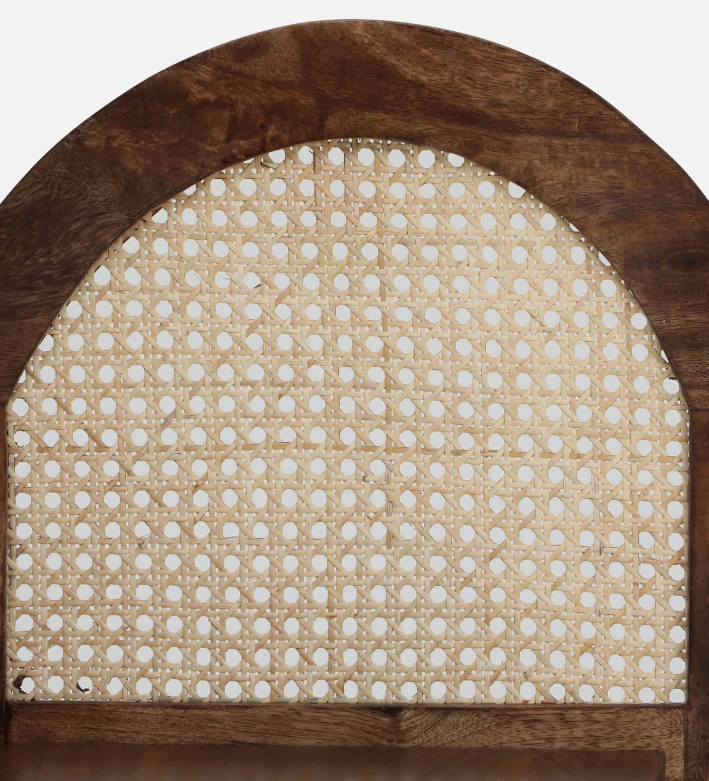Sheesham Wood Rattan Display Shelf - left_view