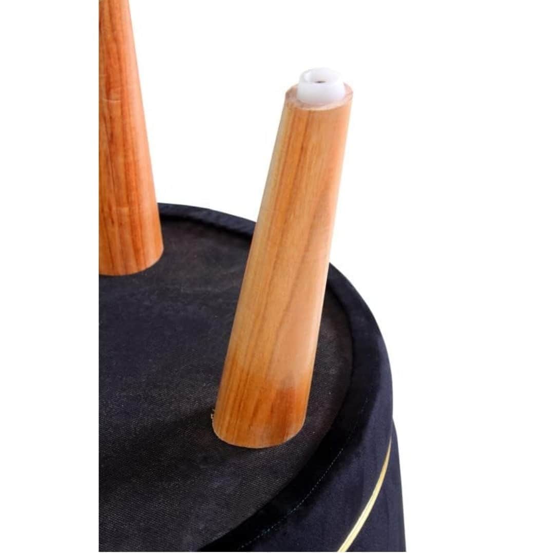 Pouffes Sitting Stool For Living Room, Mudda Puffy Wooden Ottoman Stools, Pouffe Footstool 16x16x18 Inch, Black - top_view