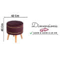 Pouffes Sitting Stool For Living Room, Mudda Puffy Wooden Ottoman Stools, Pouffe Footstool 16x16x18 Inch, Coffee - front_view