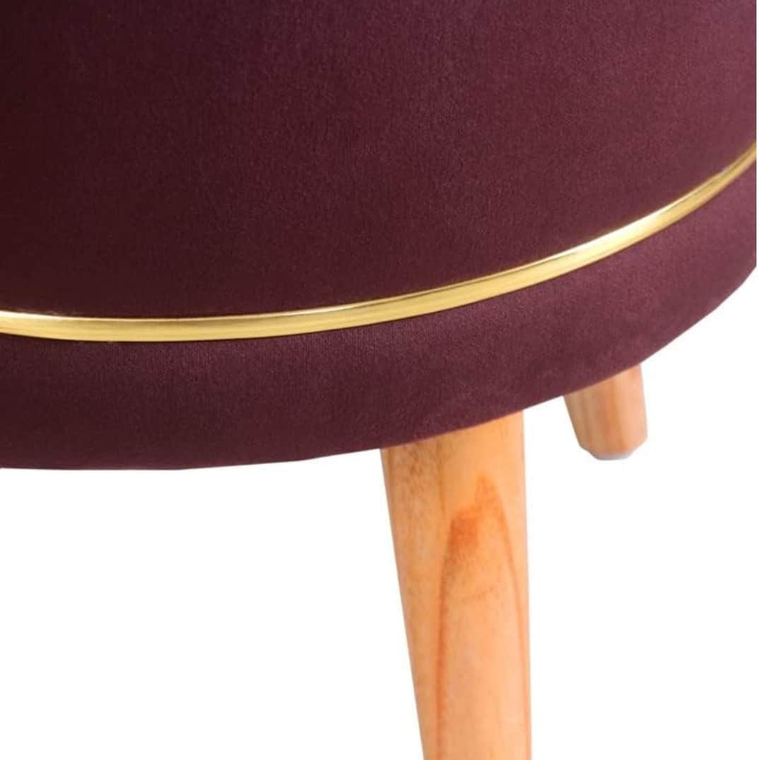 Pouffes Sitting Stool For Living Room, Mudda Puffy Wooden Ottoman Stools, Pouffe Footstool 16x16x18 Inch, Coffee - rear_view