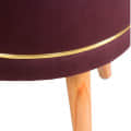 Pouffes Sitting Stool For Living Room, Mudda Puffy Wooden Ottoman Stools, Pouffe Footstool 16x16x18 Inch, Coffee - rear_view