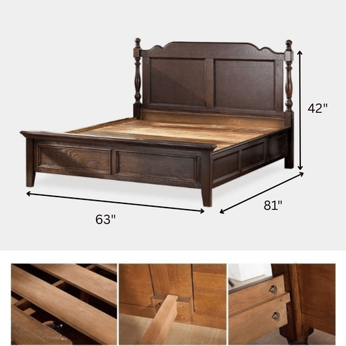 Aspen Solid Sheesham Wood King Size Bed