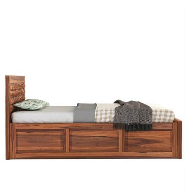 Diamond Sheesham Wood Single Bed - front_view