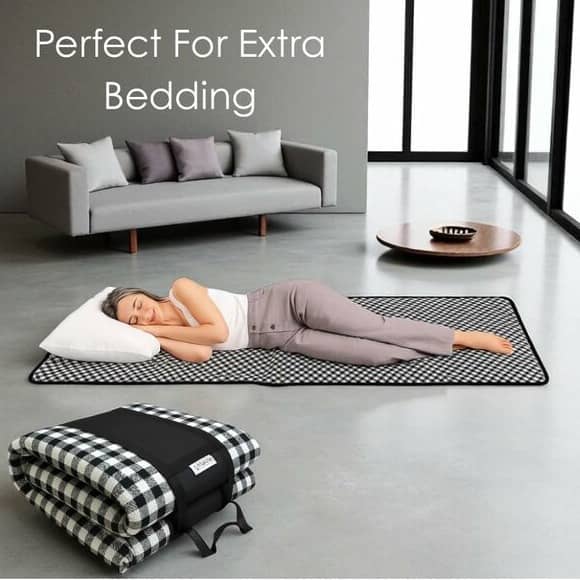 Premium Foldable Mattress for Floor, Portable Soft Foam Slim Mattress (Black, 72"X36"X1")