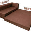 L Shaped 5 Seater Double Foam Fold Out Sofa Cum Bed (Brown) - front_view