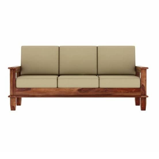 Wooden 3 Seater Sofa for Living Room  (Brown)