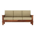 Wooden 3 Seater Sofa for Living Room  (Brown) - front_view