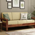 Wooden 3 Seater Sofa for Living Room  (Brown) - photo