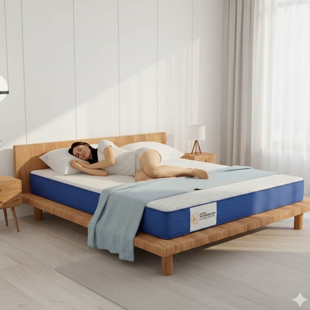 Orthopedic Mattress Queen Size  (78x60x6 Inch) | Medium-Firm Feel, Pain Release ; Spine Support - left_view