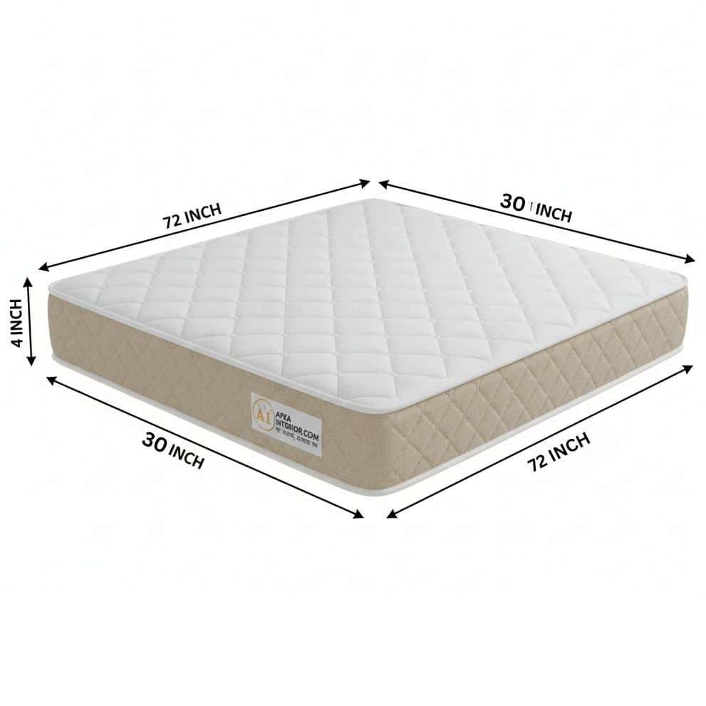 High-Density Foam Mattress | Orthopedic, Dual-Sided Firm Support & Quilted Anti-Microbial Fabric Cover |  (72x30x4 Inch) Single Size - front_view