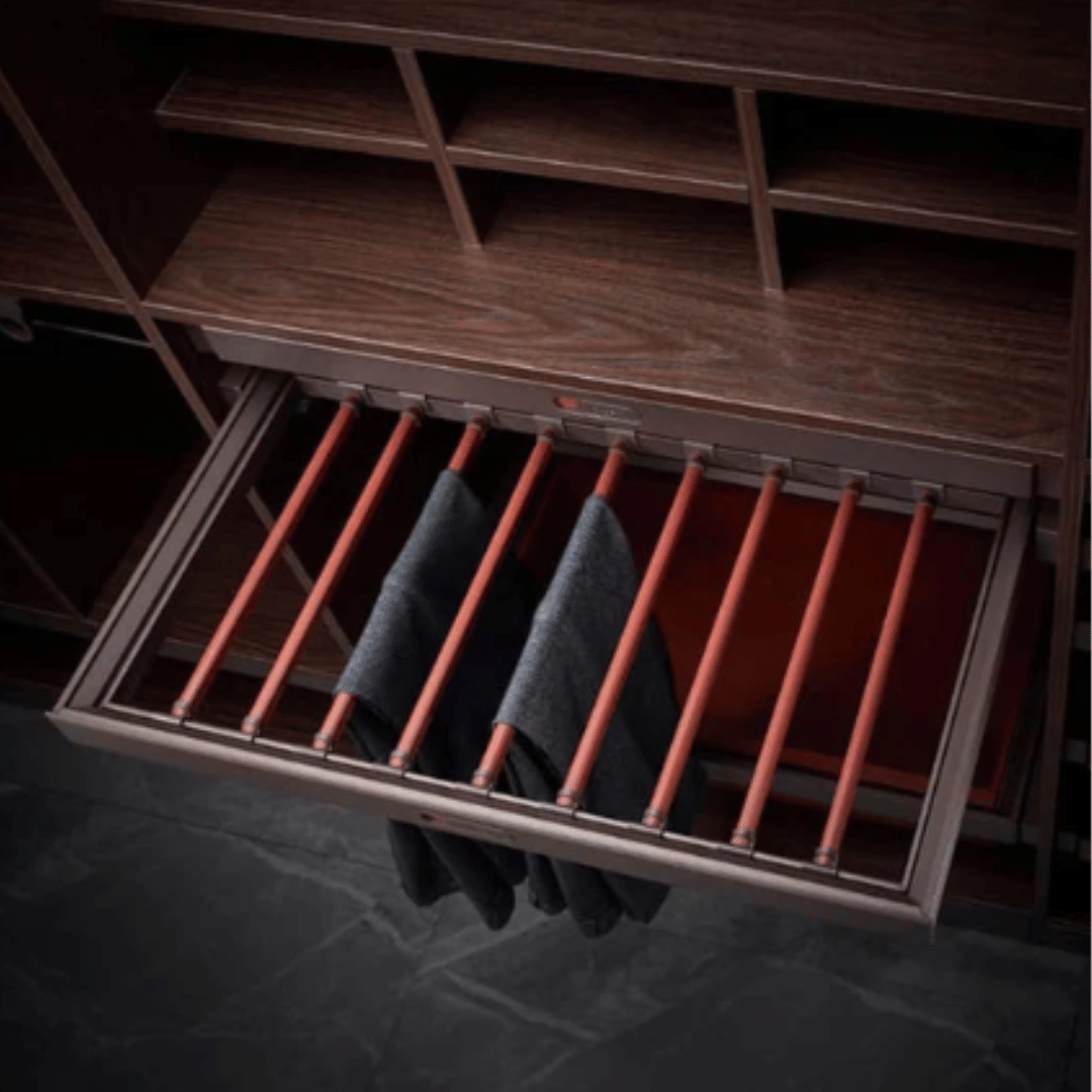 Bergen Pull Out Trousers Rack Clothes Organizers (35x18x2 Inch)