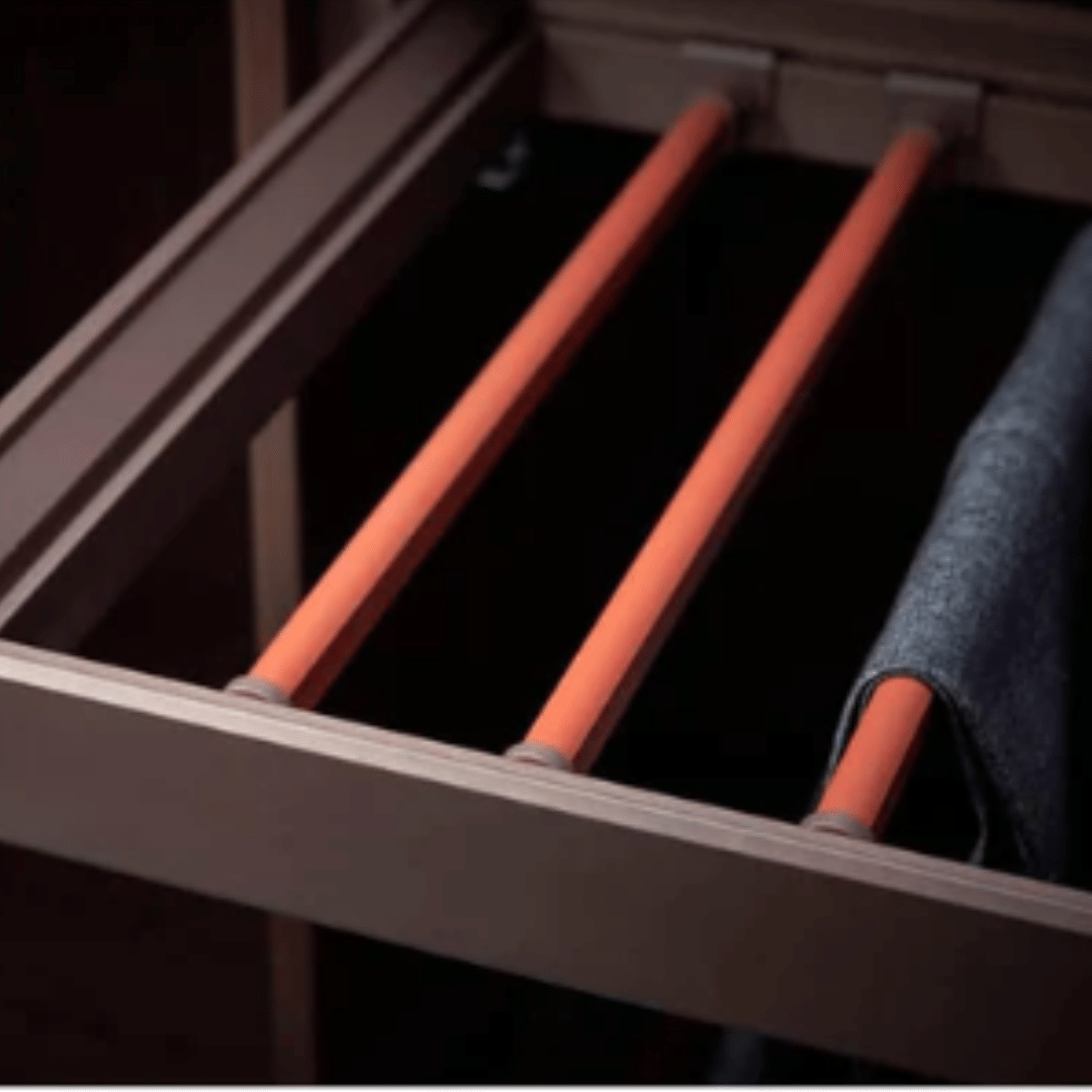 Bergen Pull Out Trousers Rack Clothes Organizers (35x18x2 Inch) - rear_view