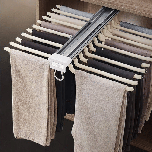 Soft Close Pull-Out Top-Mounted Trousers Rack (23x18x4 Inch)