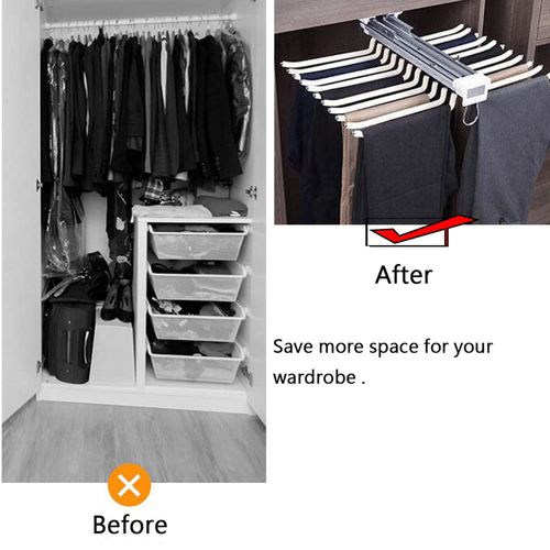 Soft Close Pull-Out Top-Mounted Trousers Rack (23x18x4 Inch)