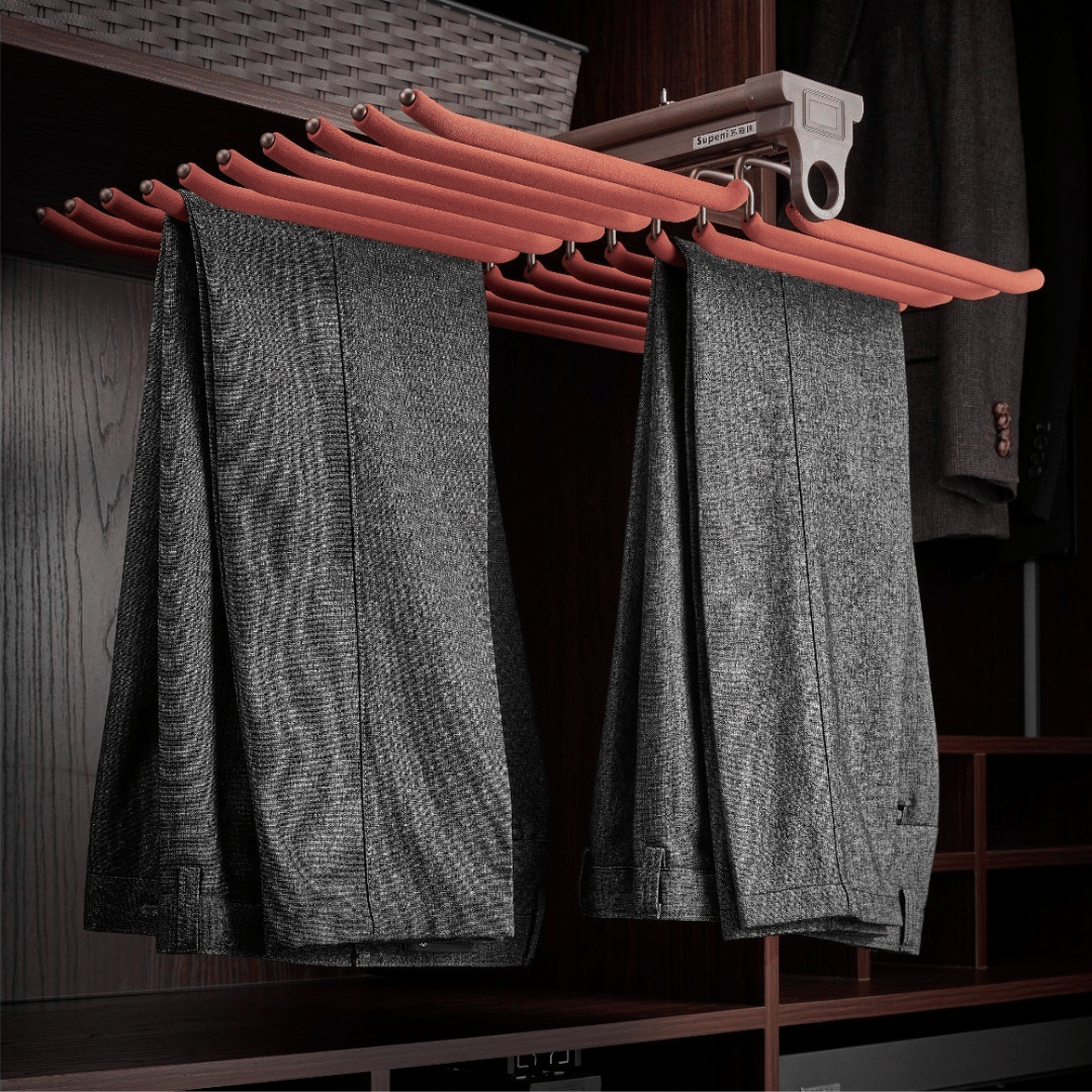 Side Mounted Pull Out Trouser Rack for Wardrobe (17x4x4)