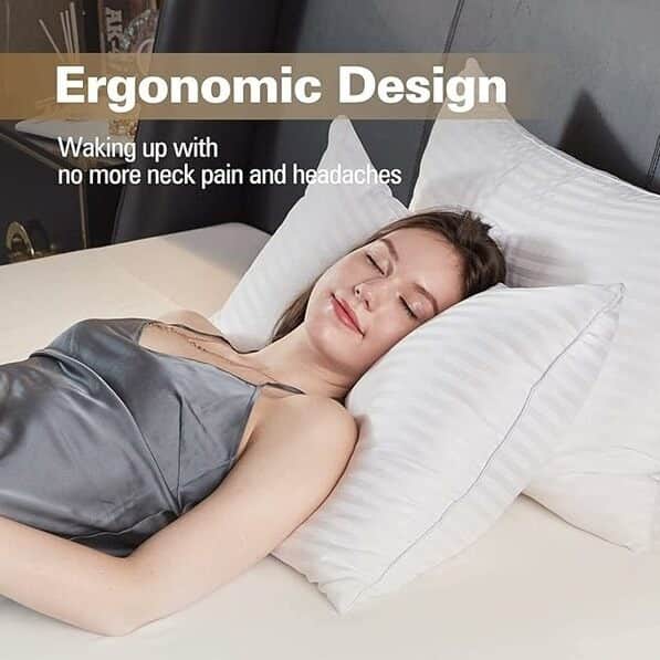 Soft Microfiber Pillow Set Of 2, 100% Soft Quality (White) - front_view