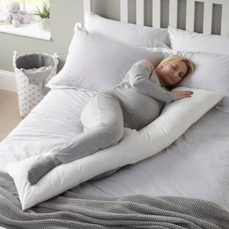 1 Piece Ultra Soft Microfiber Body Pillow, Long Large Pillows For Use During Pregnancy, Side Sleeper - Cotton White Stripes Cover Insert (54 X 18 Inches) - front_view