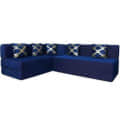 L Shaped 5 Seater Double Foam Fold Out Sofa Cum Bed (Blue) - photo