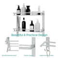 Stainless Steel Double Layer Shelf with Towel Rod (40×38×40Cm) - right_view