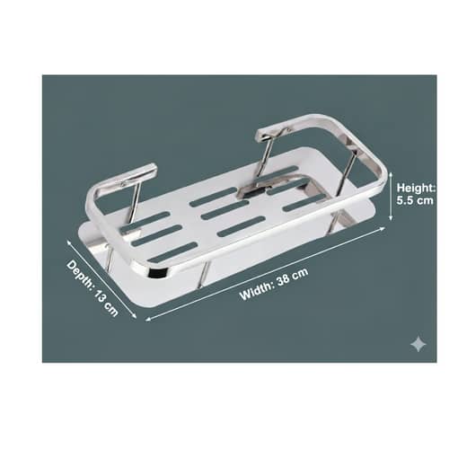 Bathroom Shelf and Rack Wall Mount (38x13x6 Cm) | Stainless Steel