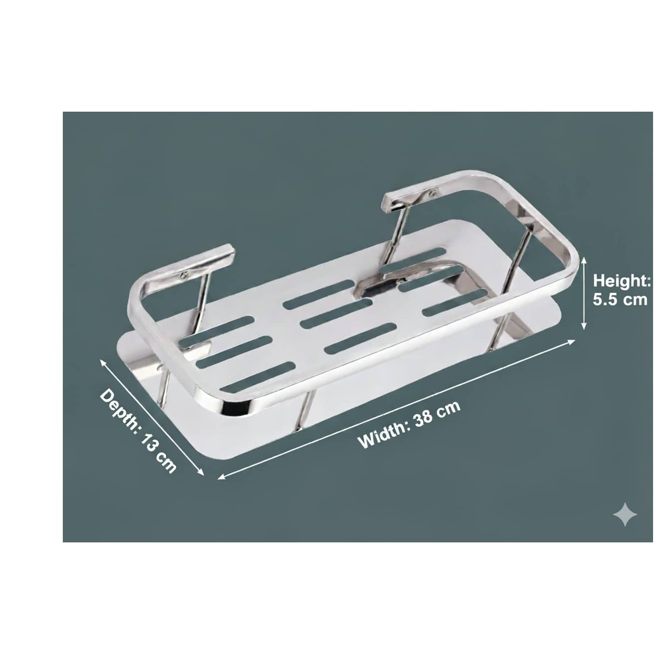 Bathroom Shelf and Rack Wall Mount (38x13x6 Cm) | Stainless Steel