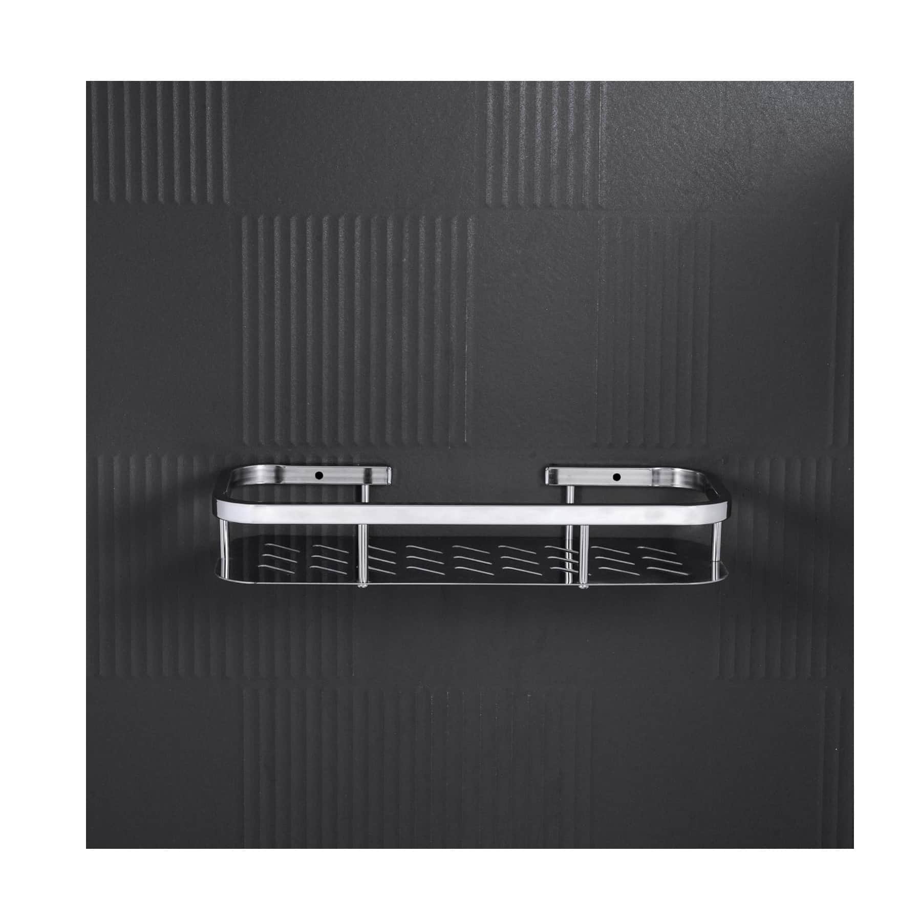 Bathroom Shelf and Rack Wall Mount (38x13x6 Cm) | Stainless Steel - left_view