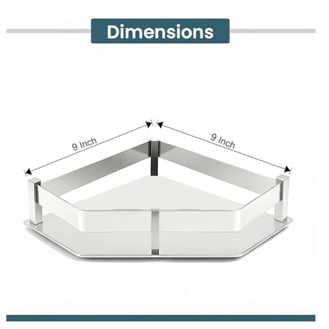 Modern Corner Shelf Stand (Diamond Shape) (30x30x5cm) - front_view