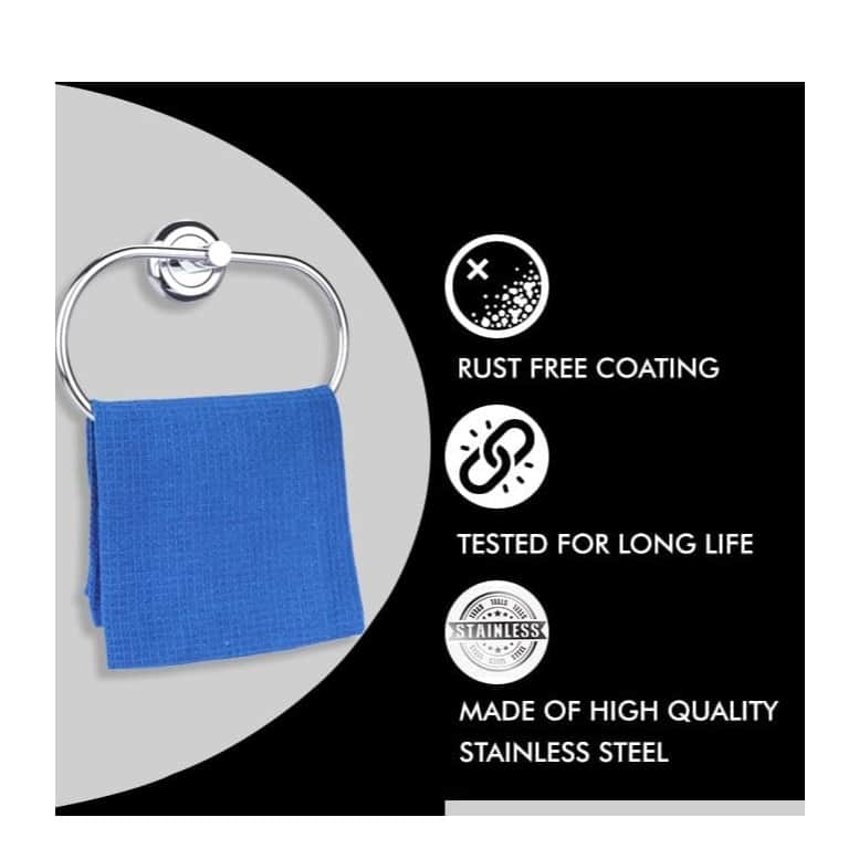 Modern Bathroom Towel Ring Holder (Oval) - front_view