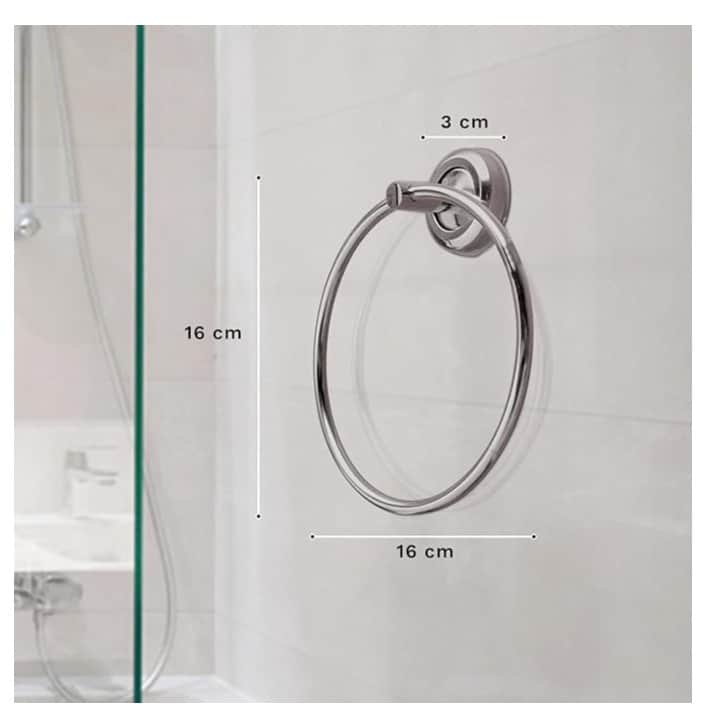 Stainless Steel Towel Ring for Bathroom/Wash Basin (Chrome Finish) - top_view