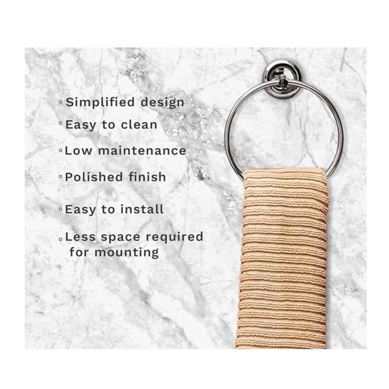 Stainless Steel Towel Ring for Bathroom/Wash Basin (Chrome Finish)