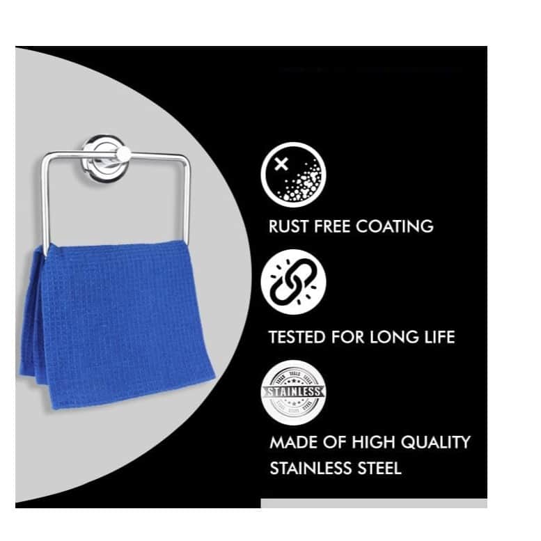 Stainless Steel Towel Ring/Napking Ring Square Shape (16x7") - top_view