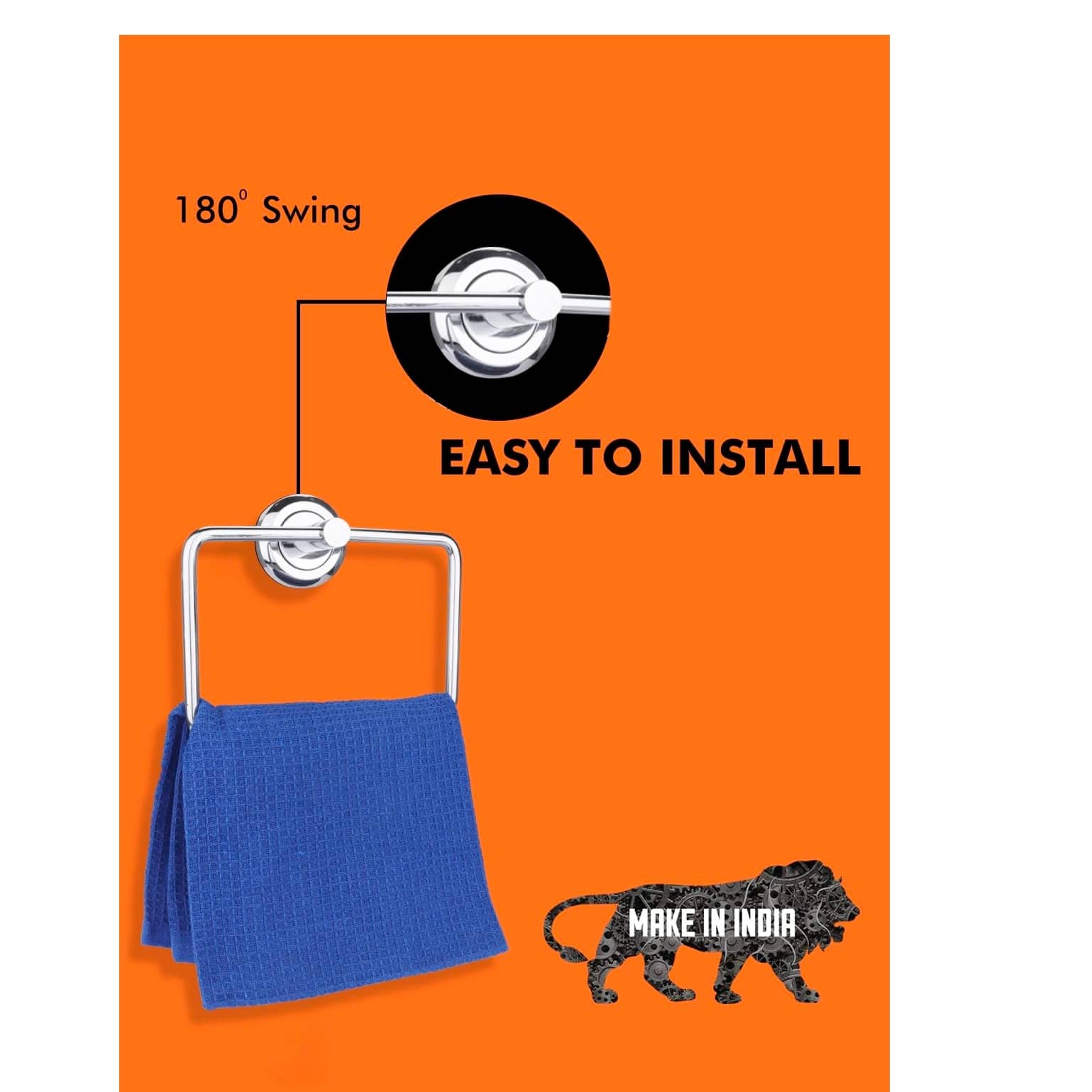 Stainless Steel Towel Ring/Napking Ring Square Shape (16x7")