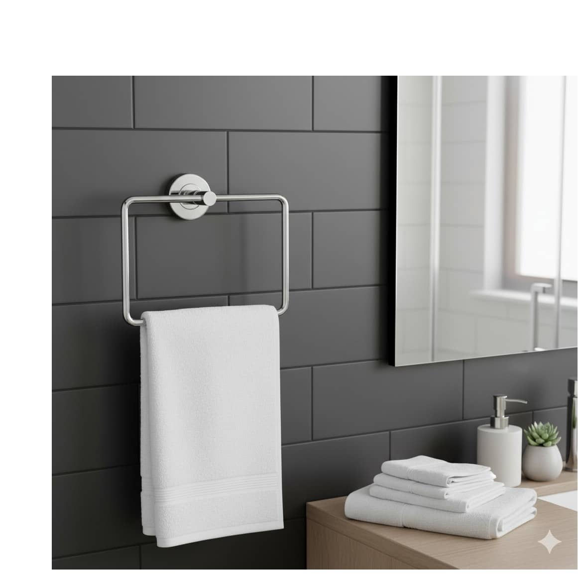 Stainless Steel Towel Ring/Napking Ring Square Shape (16x7")