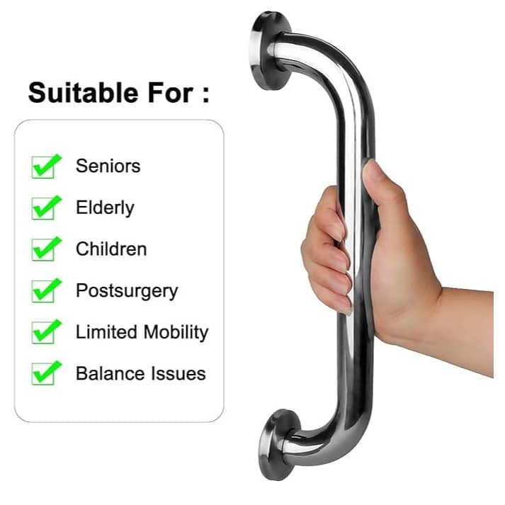 Heavy-Duty Stainless Steel Bathroom Grab Bar - (8inch)