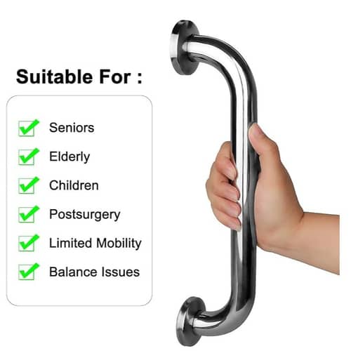 Heavy Duty Stainless Steel Grab Bar - (12 Inch)